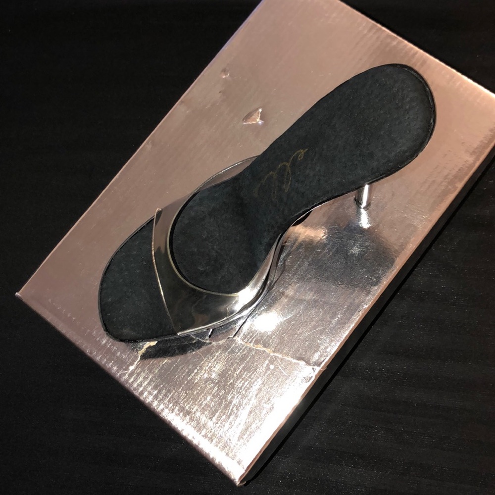 Black/clear 5” inch stiletto heel, size 6.